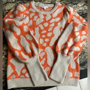 THML orange and cream sweater